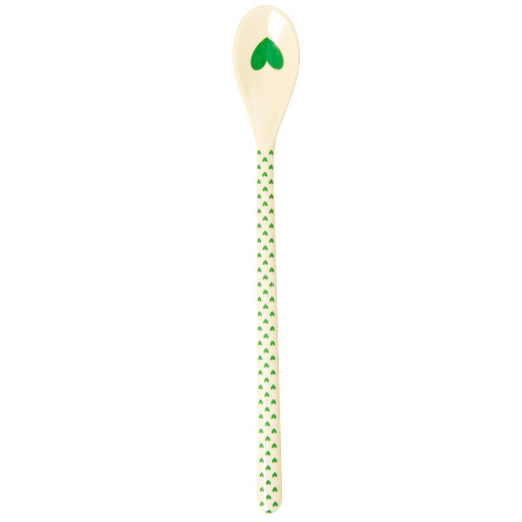 RICE - Cuillère à latte - Imprimé coeur - Vert