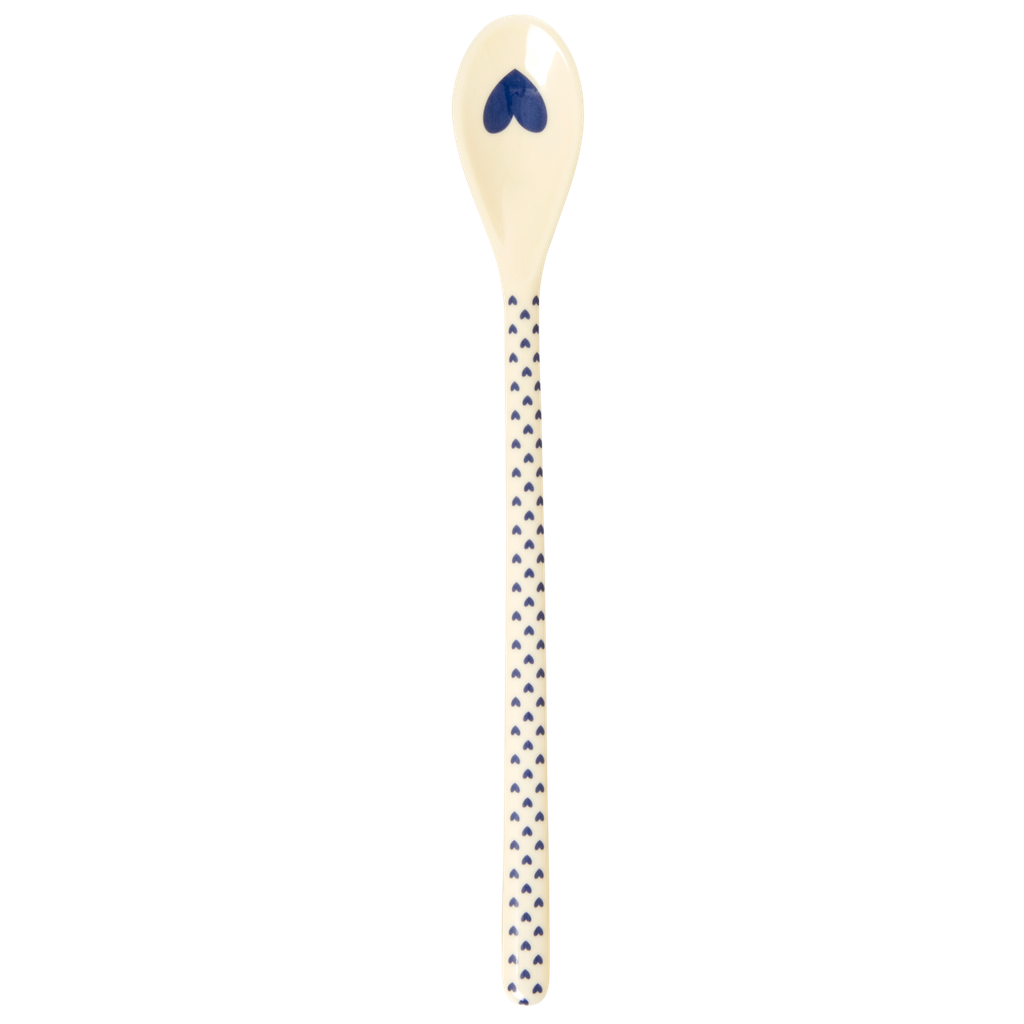 RICE - Cuillère à latte - Imprimé coeur - Bleu marine