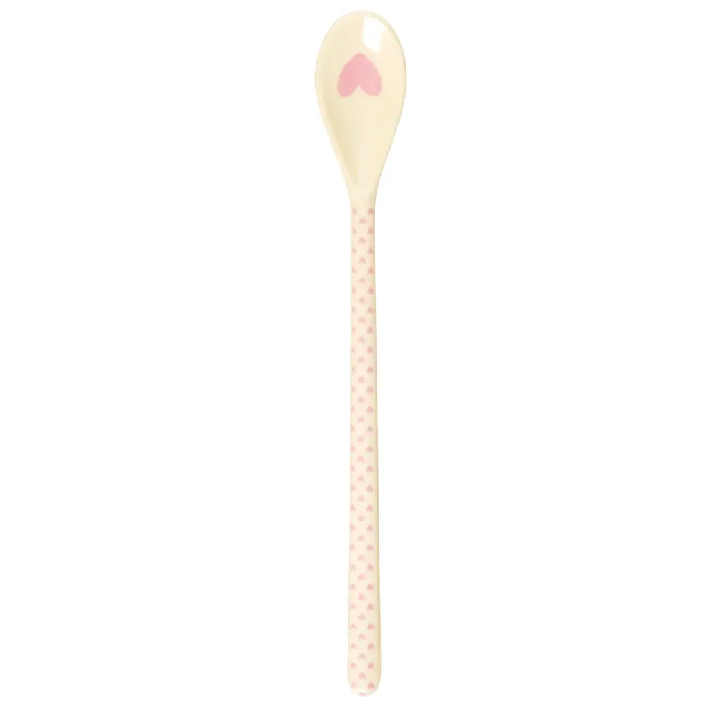 RICE - Cuillère à latte - Imprimé coeur - Rose