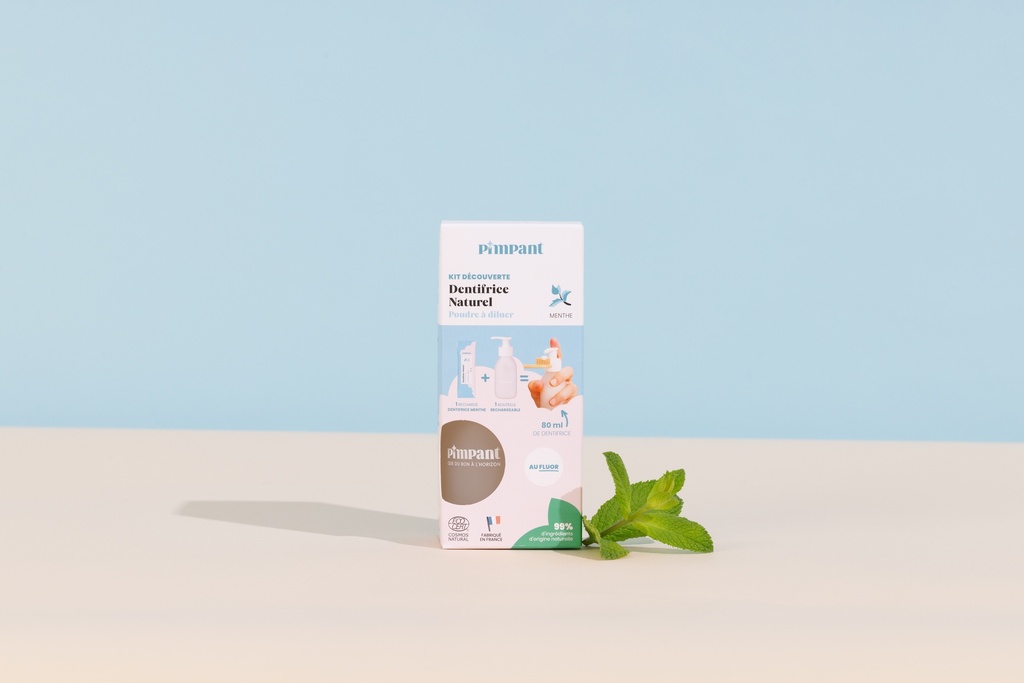 PIMPANT - Kit découverte dentifrice menthe (1 bouteille+1 recharge)