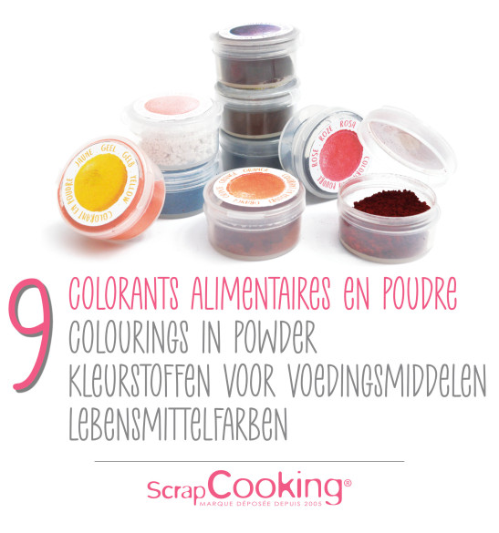SCRAPCOOKING - 9 mini colorants en poudre