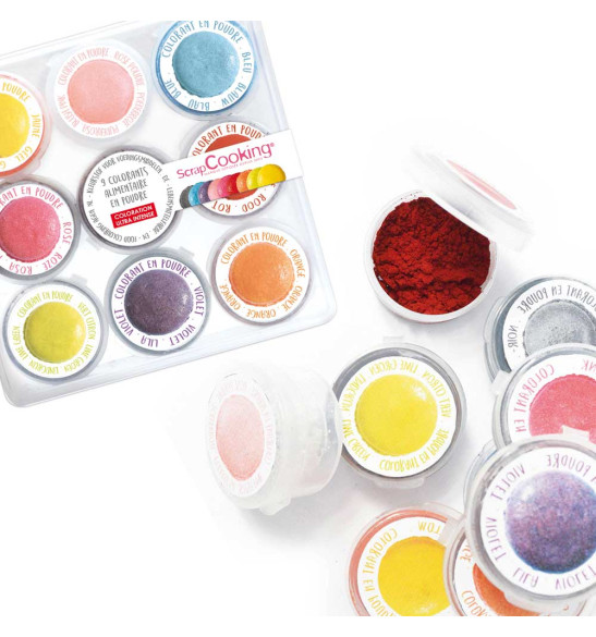 SCRAPCOOKING - 9 mini colorants en poudre
