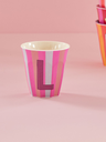 RICE - Lettre "L" Rose lignée - Gobelet 250 ML - MEDIUM  
