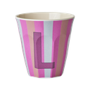 RICE - Lettre "L" Rose lignée - Gobelet 250 ML - MEDIUM  