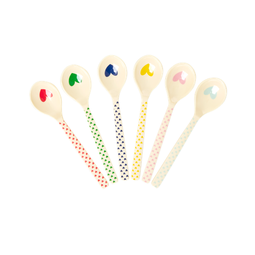 RICE - Cuillère à café - Imprimé coeur - Vert